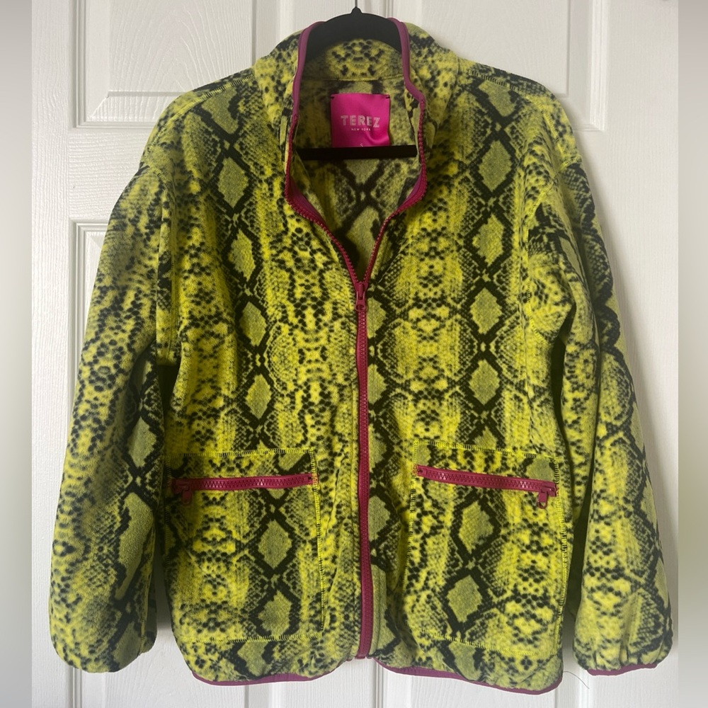 Terez women’s Snake Print Fleece Jacket Small